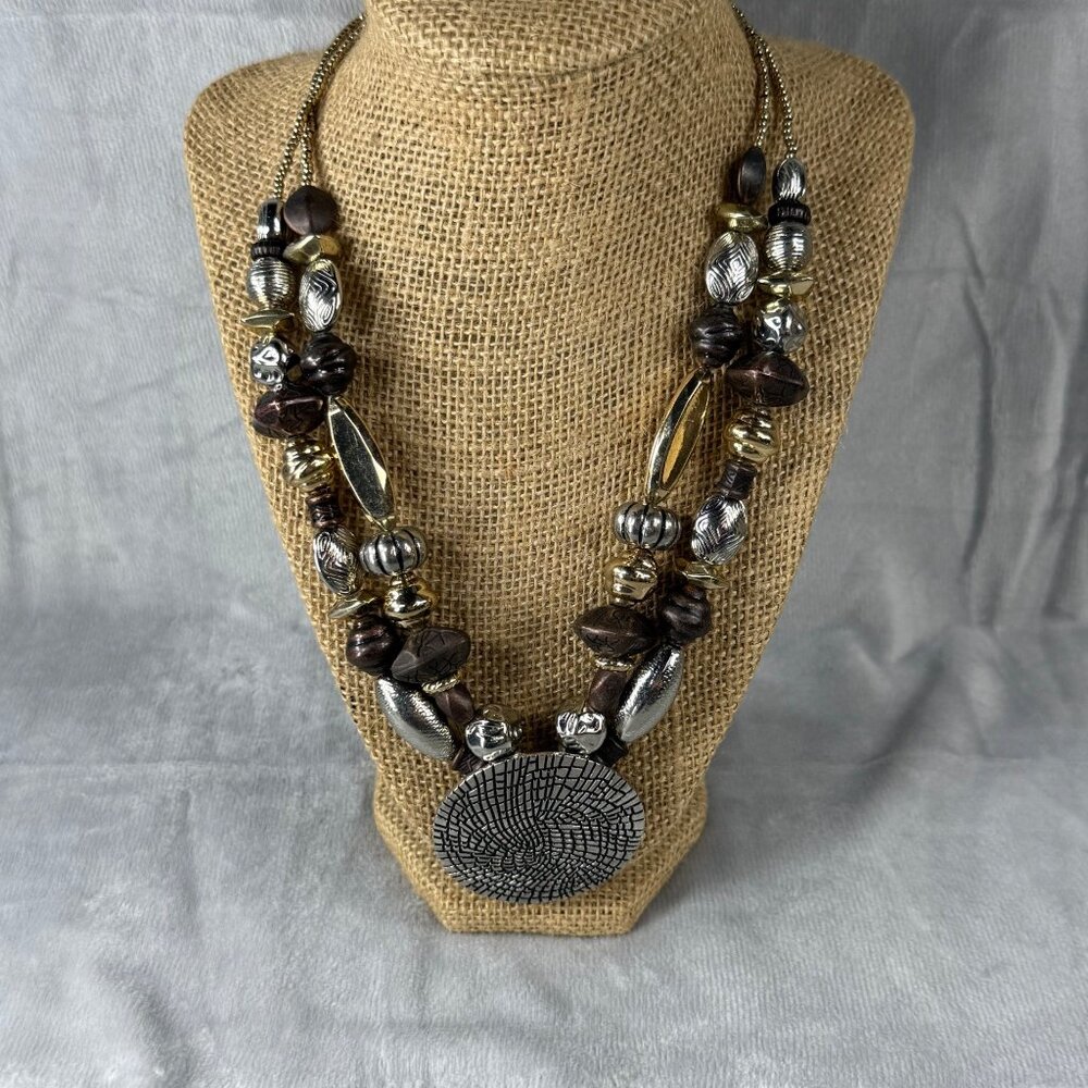 Chicos Multi-Strand Beaded Statement Necklace Wit… - image 2